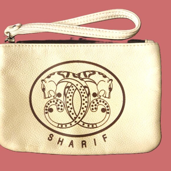 Sharif Ivory Wristlet with Animal Print Interior Silver Hardware - Picture 5 of 8